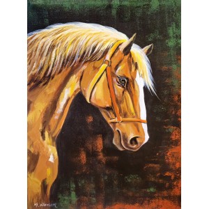 Muhammad Noman, 14 x 20 Inch, Acrylic on Canvas, Horse Painting, AC-MNON-006